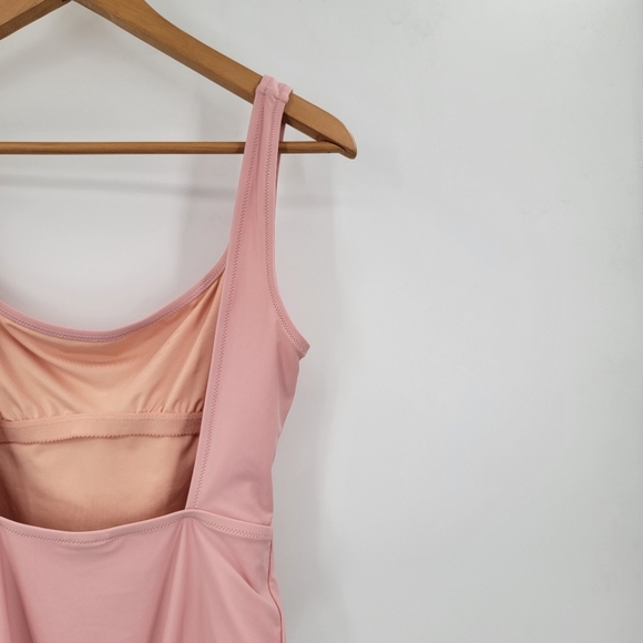 Madewell New One Piece Petal Pink Swimsuit Women's Small Square Back Minimalist - Picture 12 of 16